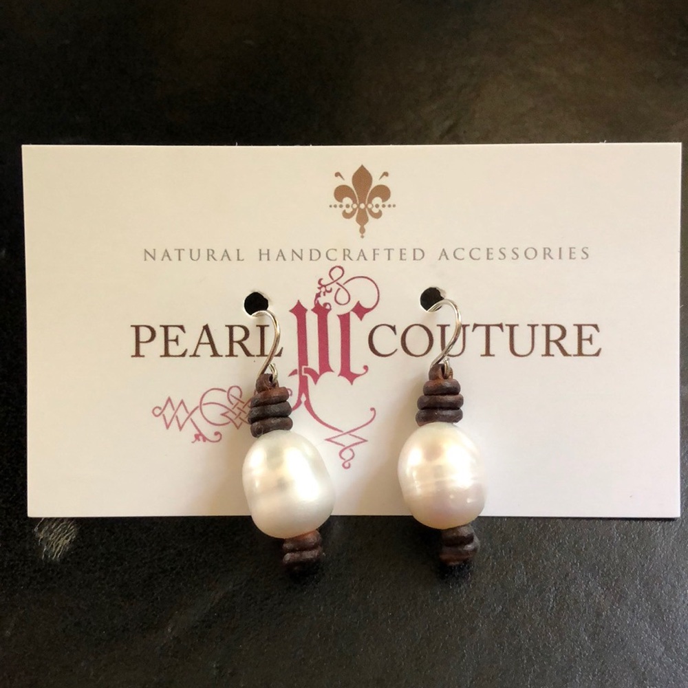 Hand-crafted pearl earrings
